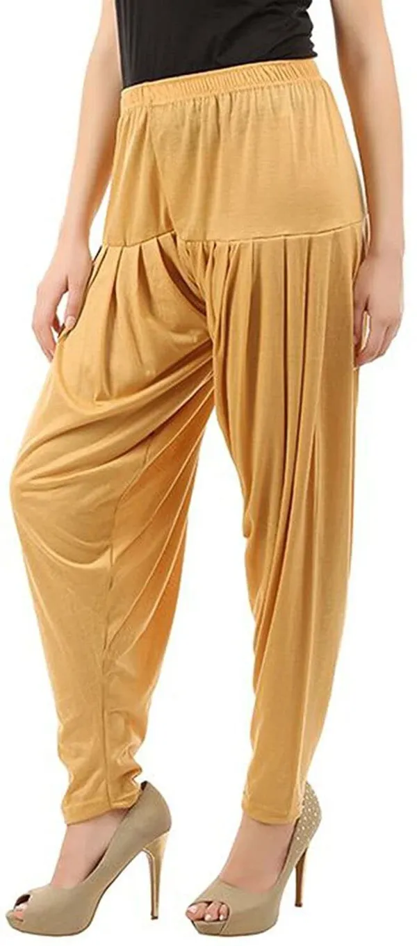 Beige_Viscose_Rayon_Solid_Dhoti_Salwar_For_Women_&_Girls