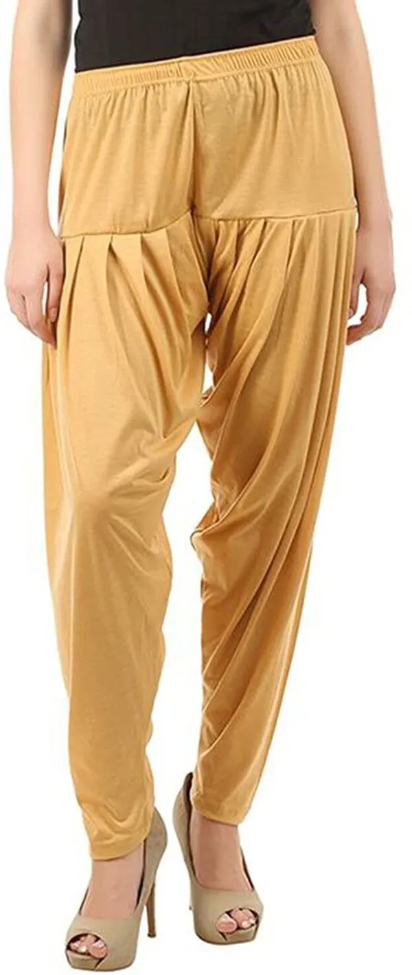 Beige_Viscose_Rayon_Solid_Dhoti_Salwar_For_Women_&_Girls