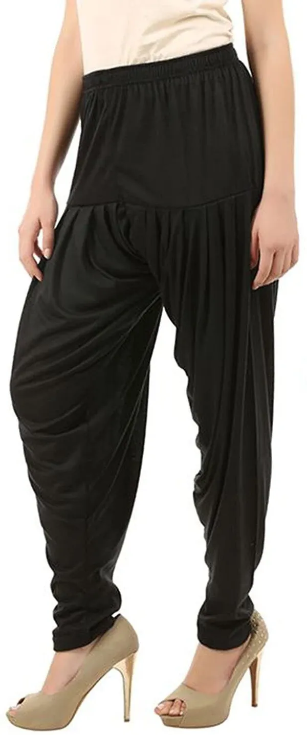 Black_&_Royal_Blue_Viscose_Rayon_Solid_Dhoti_Salwar_For_Women_&_Girls_(Pack_Of_2)