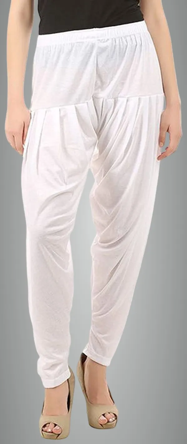 White_Viscose_Rayon_Solid_Dhoti_Salwar_For_Women_&_Girls
