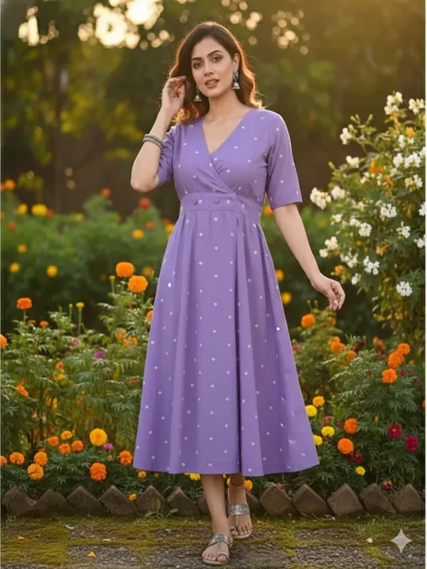 Purple_Trendy_Design_Viscose_Rayon_Printed_Front_Slit_Kurta_For_Women