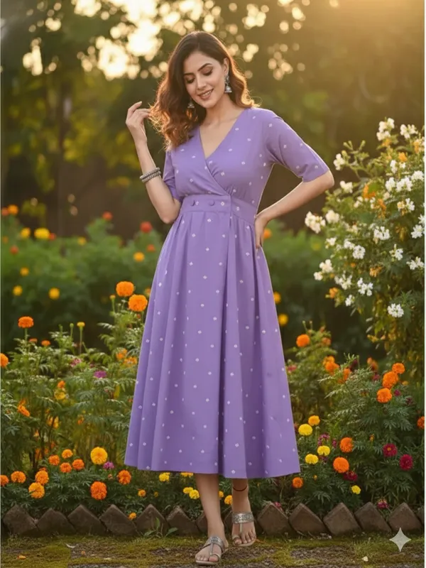 Purple_Trendy_Design_Viscose_Rayon_Printed_Front_Slit_Kurta_For_Women