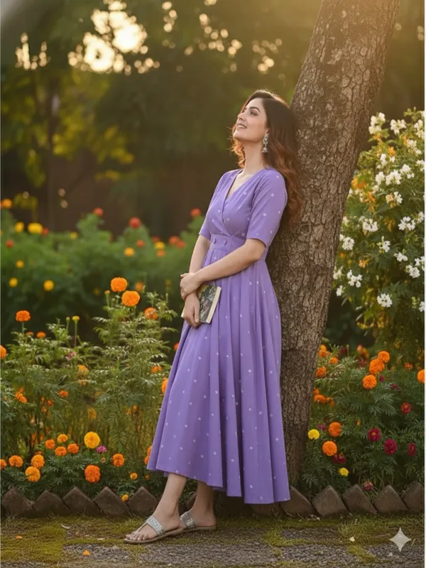 Purple_Trendy_Design_Viscose_Rayon_Printed_Front_Slit_Kurta_For_Women