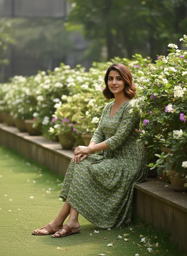 White_Trendy_Design_Viscose_Rayon_Floral_Print_A-Line_Kurta_For_Women