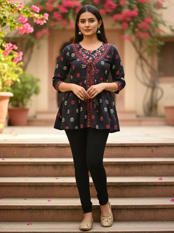 ETZIN__Party_Printed_Women_Black_Top