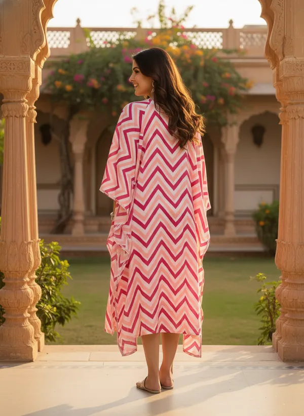 Pink_Trendy_Design_Rayon_Kaftan_For_Women