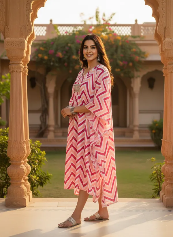 Pink_Trendy_Design_Rayon_Kaftan_For_Women