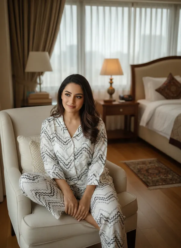 Etzin_Women_Printed_White_Top_&_Pyjama_Set