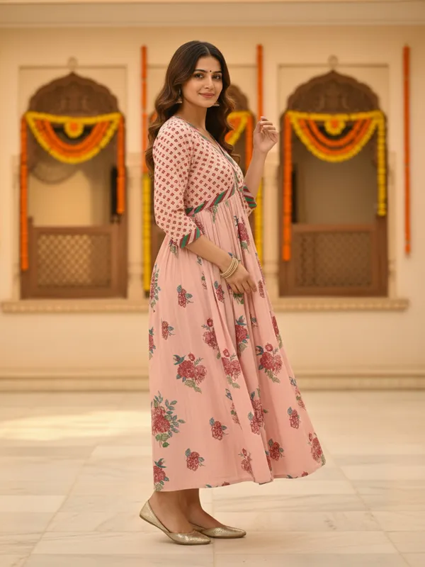Etzin_Women_A-line_Pink_Midi/Calf_Length_Dress_()