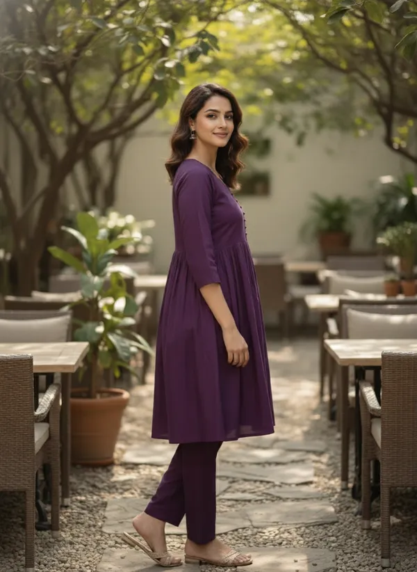 Maroon_Trendy_Design_Viscose_Rayon_Kurta_Pant_Set_For_Women