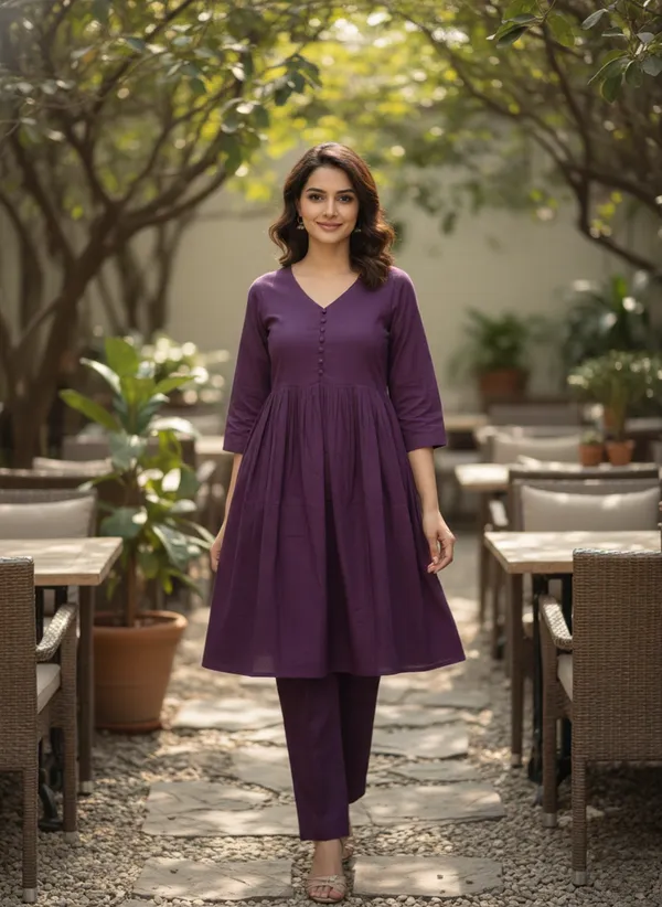 Maroon_Trendy_Design_Viscose_Rayon_Kurta_Pant_Set_For_Women