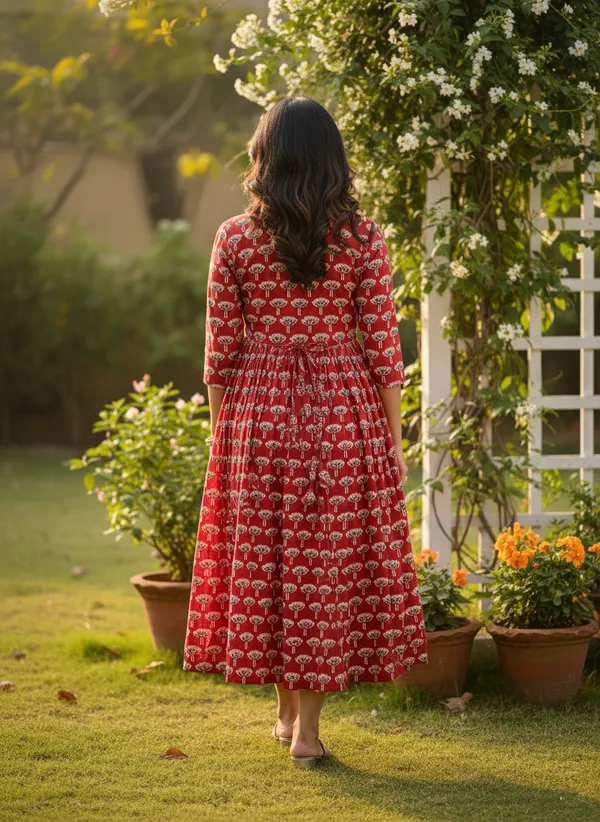 Red_Trendy_Design_Cotton_Rayon_Floral_Print_Gown_Kurta_For_Women