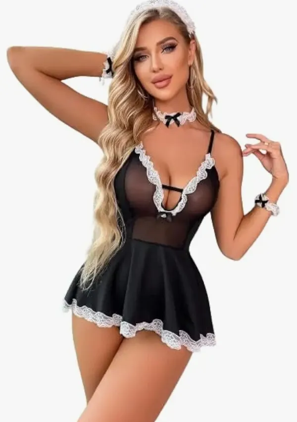 Black_Polycotton_Self_Design_Babydoll_For_Women
