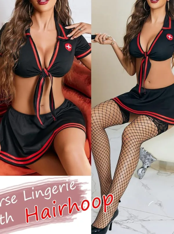 Roleplay_Costume_Sexy_Nurse_Lingerie_for_Women__Lingerie_Set_Nurse_Cosplay_Outfits_with_Tie_Top_and_Mini_Pleated_Skirt_Set