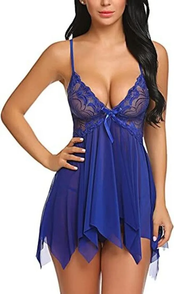 Blue_Net_Self_Design_Babydoll_For_Women