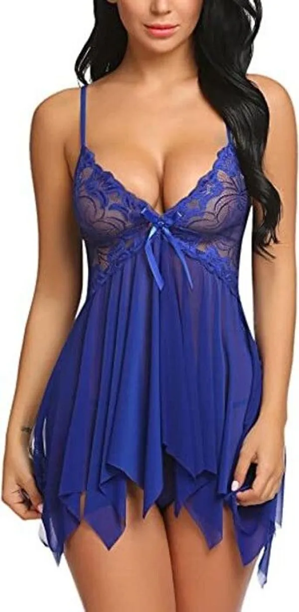 Blue_Net_Self_Design_Babydoll_For_Women