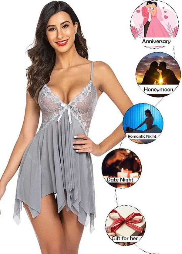 Grey_Net_Self_Design_Babydoll_For_Women