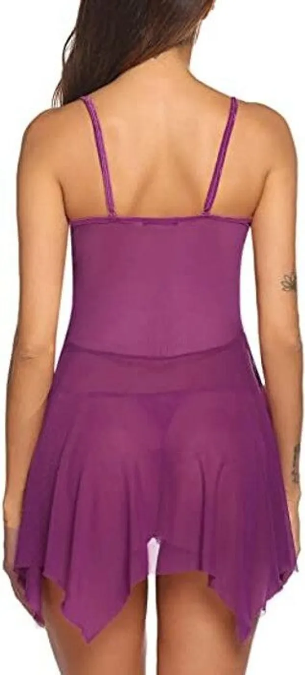 Purple_Net_Self_Design_Babydoll_For_Women