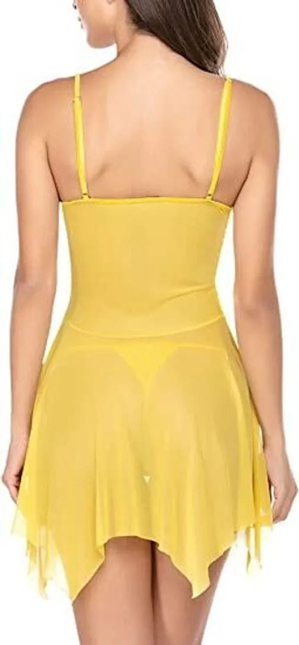 Yellow_Net_Self_Design_Babydoll_For_Women