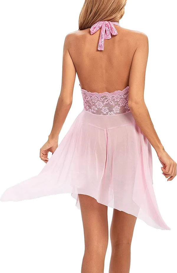 Pink_Net_Self_Design_Babydoll_For_Women