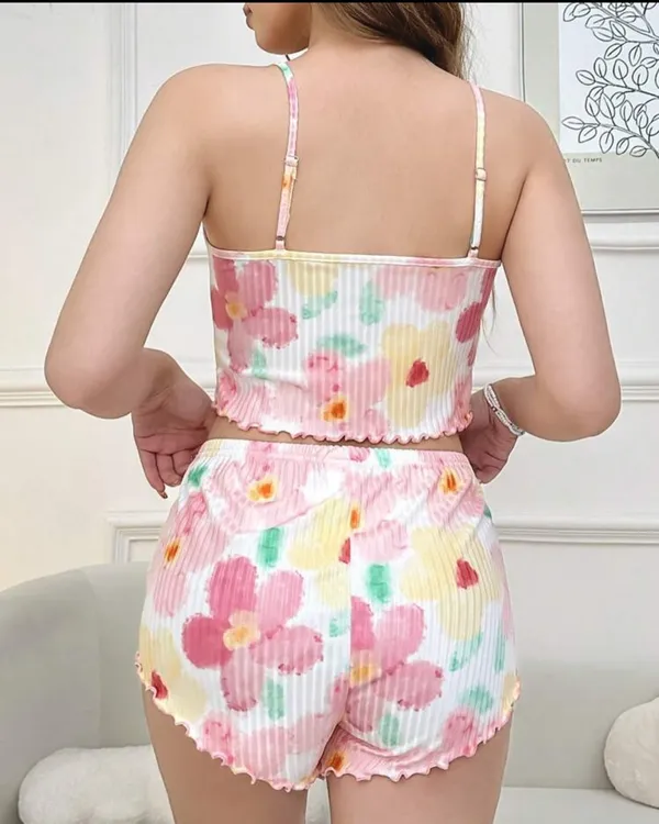 Womens_Pink_Floral_Print_Pajama_Set_�_Cute_2-Piece_Sleepwear_with_Cami_Top_&_Shorts,_Soft_&_Comfortable_Nightwear_|_Lightweight_&_Breathable
