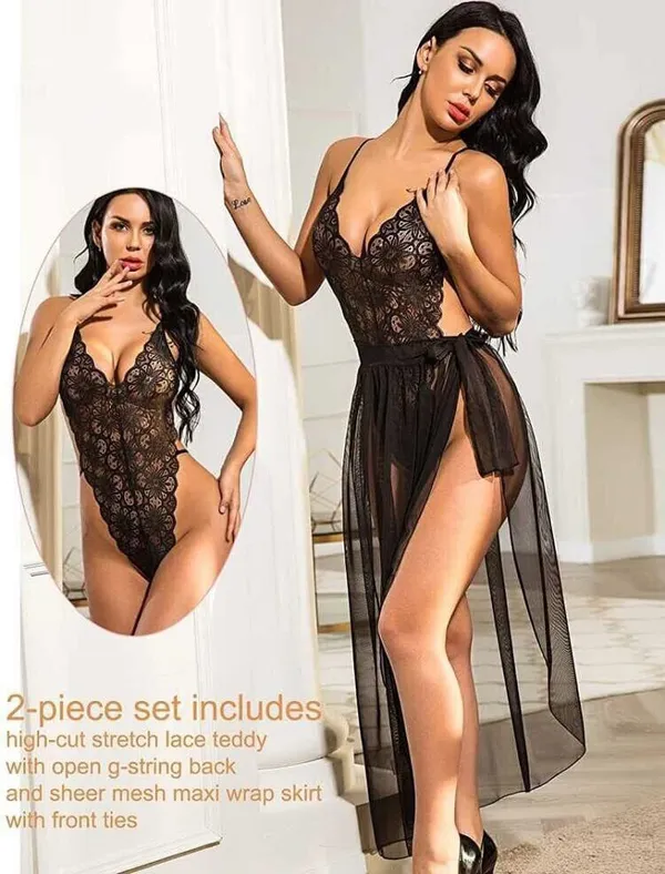 Black_Net_Self_Design_Babydoll_For_Women