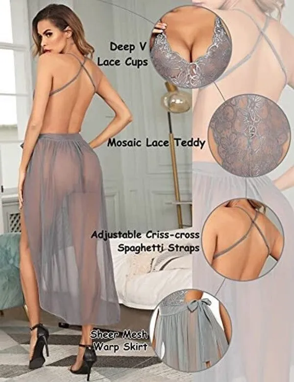 Grey_Net_Self_Design_Babydoll_For_Women