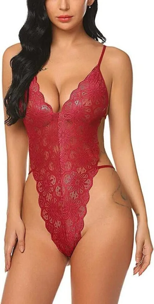 Maroon_Net_Self_Design_Babydoll_For_Women