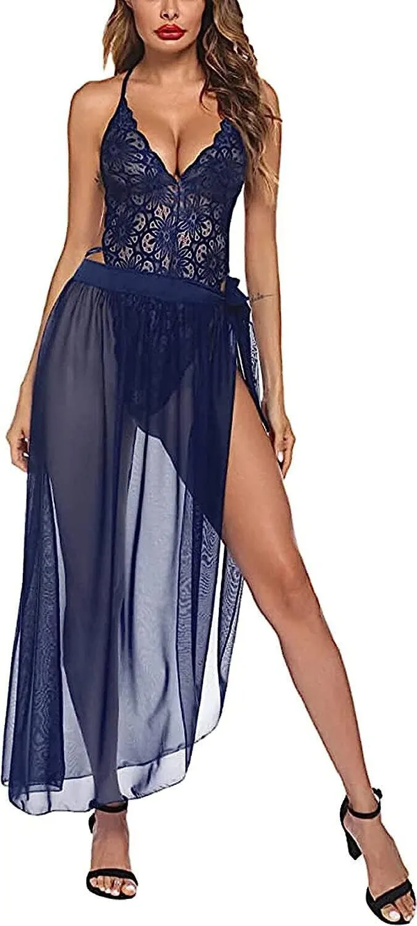 Blue_Net_Self_Design_Babydoll_For_Women