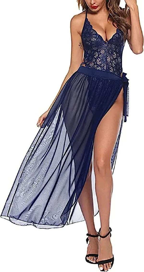 Blue_Net_Self_Design_Babydoll_For_Women