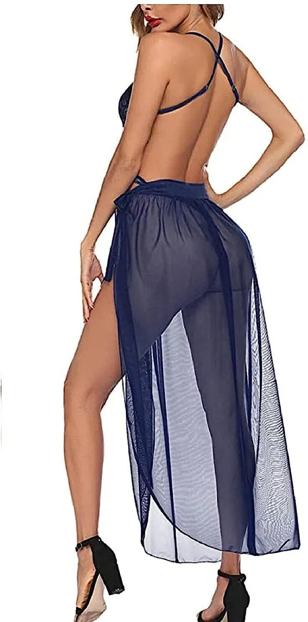 Blue_Net_Self_Design_Babydoll_For_Women
