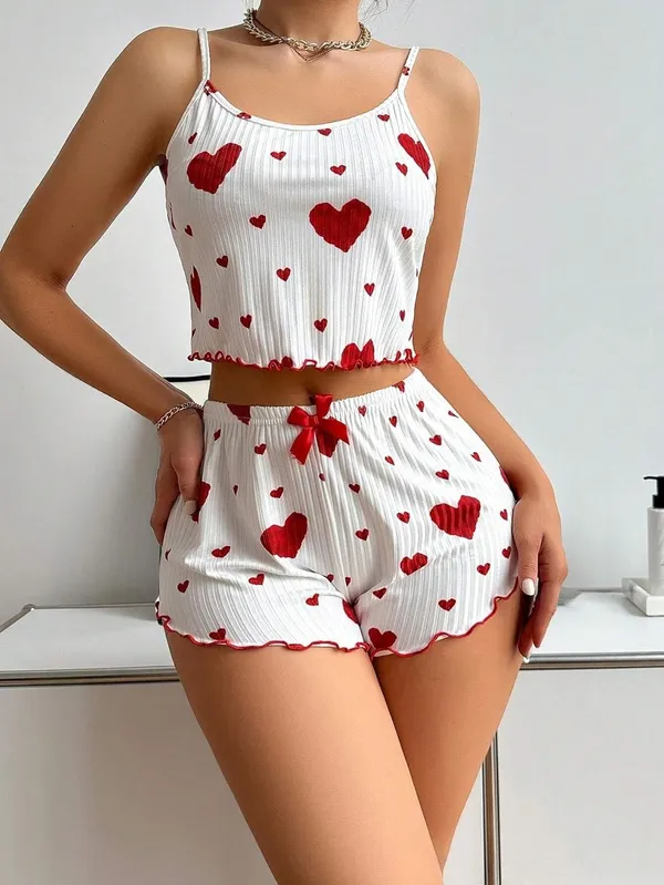 Women_Cami_Pajama_Set_Sleepwear_Lace_Trim_Short_PJ_Set_with_Shorts_Women's_Sexy_Silk_Pajamas_Sets_Cami_Shorts_Sets
