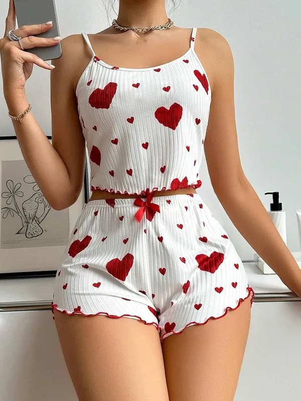 Women_Cami_Pajama_Set_Sleepwear_Lace_Trim_Short_PJ_Set_with_Shorts_Women's_Sexy_Silk_Pajamas_Sets_Cami_Shorts_Sets
