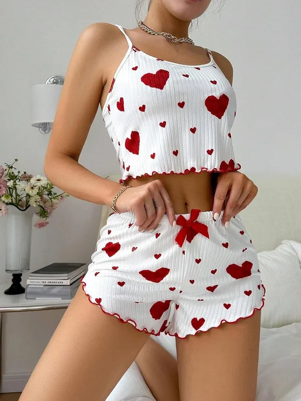 Women_Cami_Pajama_Set_Sleepwear_Lace_Trim_Short_PJ_Set_with_Shorts_Women's_Sexy_Silk_Pajamas_Sets_Cami_Shorts_Sets