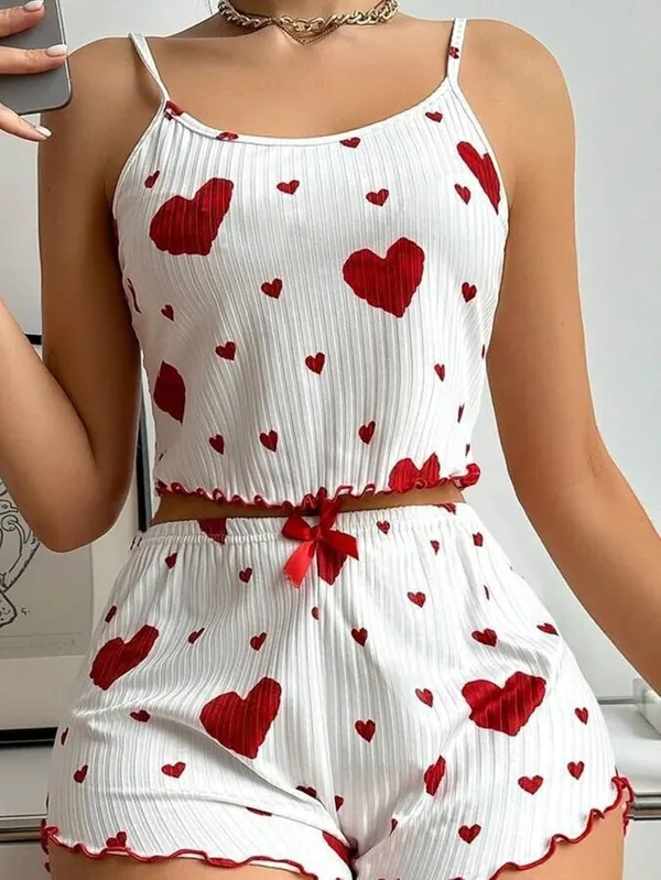 Women_Cami_Pajama_Set_Sleepwear_Lace_Trim_Short_PJ_Set_with_Shorts_Women's_Sexy_Silk_Pajamas_Sets_Cami_Shorts_Sets