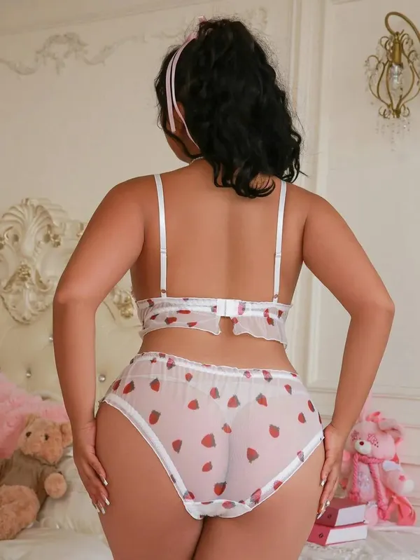 Women_Sheer_Mesh_Lingerie_Set_Strawberry_Print_Babydoll_Bra_&_Panty_Set_Cute_Transparent_Nightwear_Romantic_Sleepwear_Soft_Net_Bralette