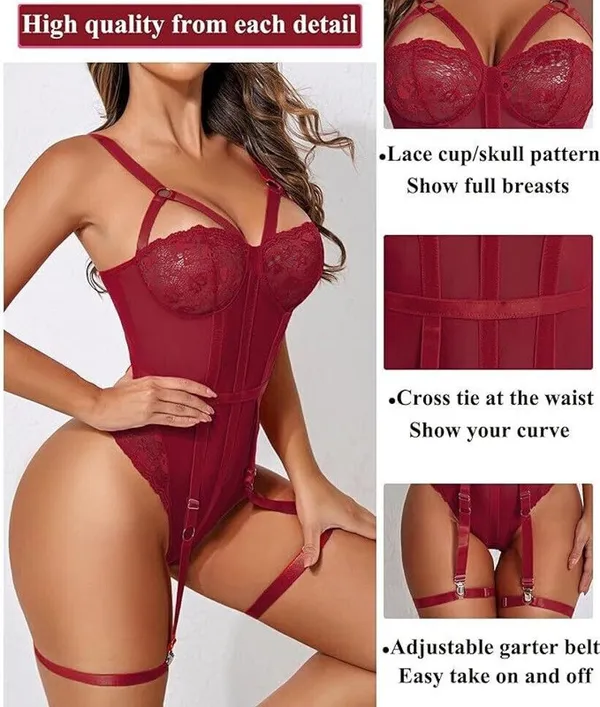 Maroon_Polycotton_Self_Design_Babydoll_For_Women