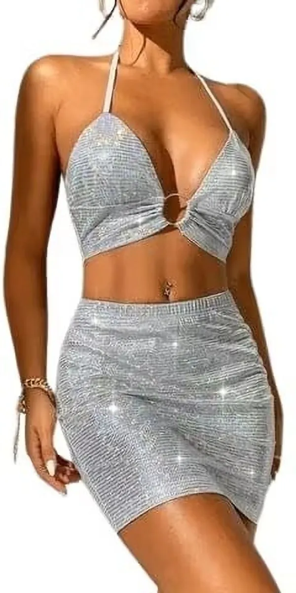 Silver_Polyester_Self_Design_Babydoll_For_Women