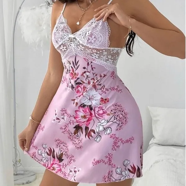 Pink_White_Silk_Blend_Self_Design_Babydoll_For_Women