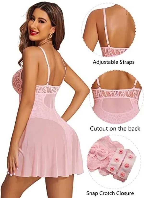 Pink_Net_Self_Design_Babydoll_For_Women