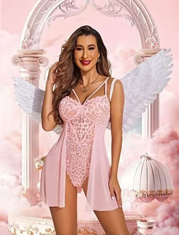 Pink_Net_Self_Design_Babydoll_For_Women