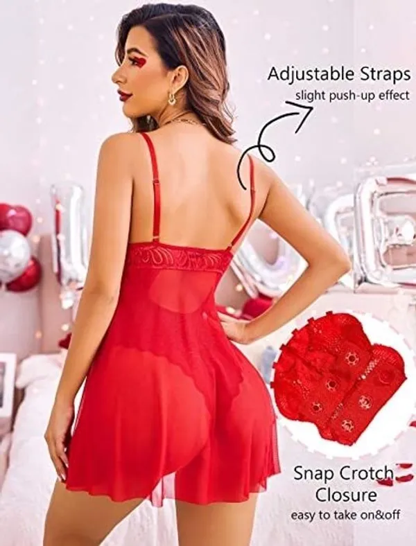 Red_Net_Self_Design_Babydoll_For_Women
