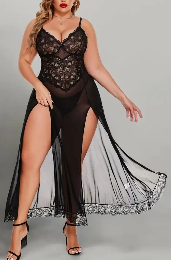 Black_Polyester_Self_Design_Babydoll_For_Women