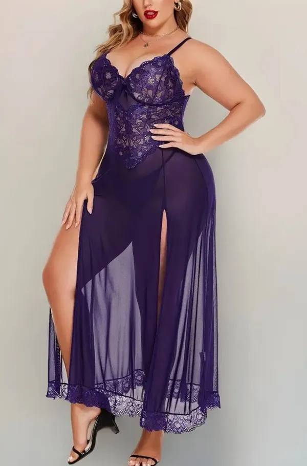 Blue_Polyester_Self_Design_Babydoll_For_Women