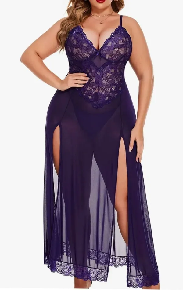 Blue_Polyester_Self_Design_Babydoll_For_Women