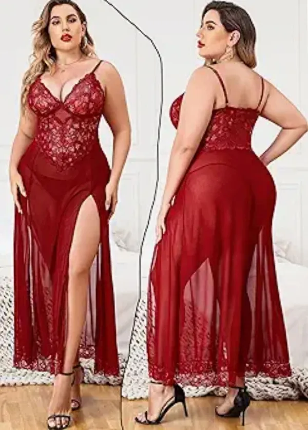 Maroon_Polyester_Self_Design_Babydoll_For_Women