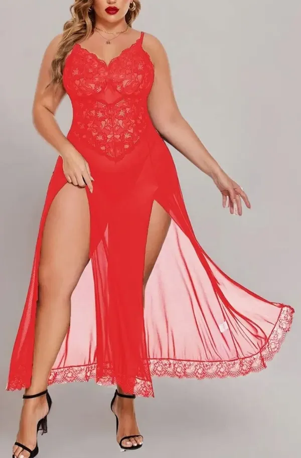 Red_Polyester_Self_Design_Babydoll_For_Women