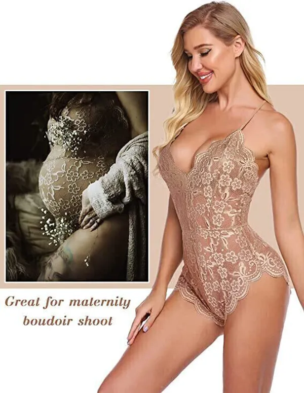 Beige_Net_Self_Design_Babydoll_For_Women