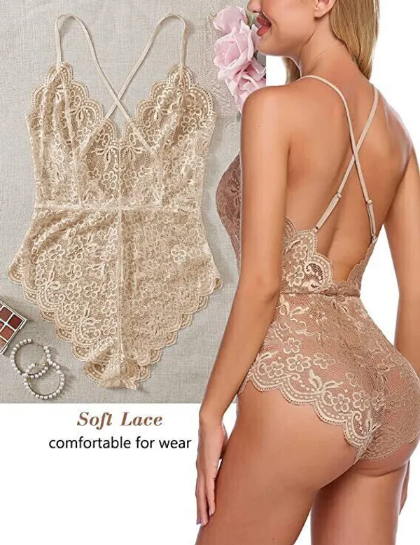 Beige_Net_Self_Design_Babydoll_For_Women