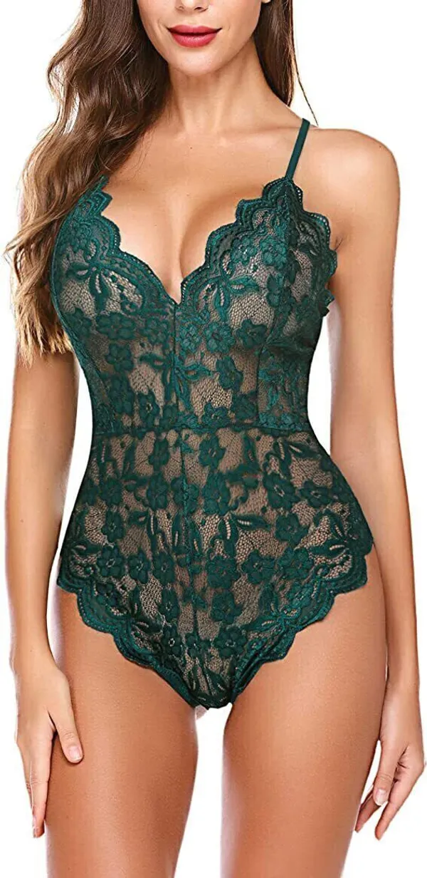 Green_Net_Self_Design_Babydoll_For_Women